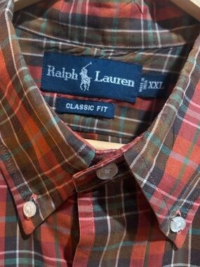 Ralph Lauren Classic Fit Oxford Shirt XXL Plaid Business Casual Men